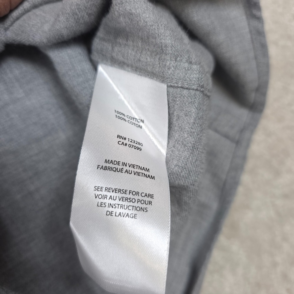 Travis Mathew Shirt Mens 2XL Gray Cloud Flannel Button-Up Dual Chest Pocket NWT - Picture 6 of 10